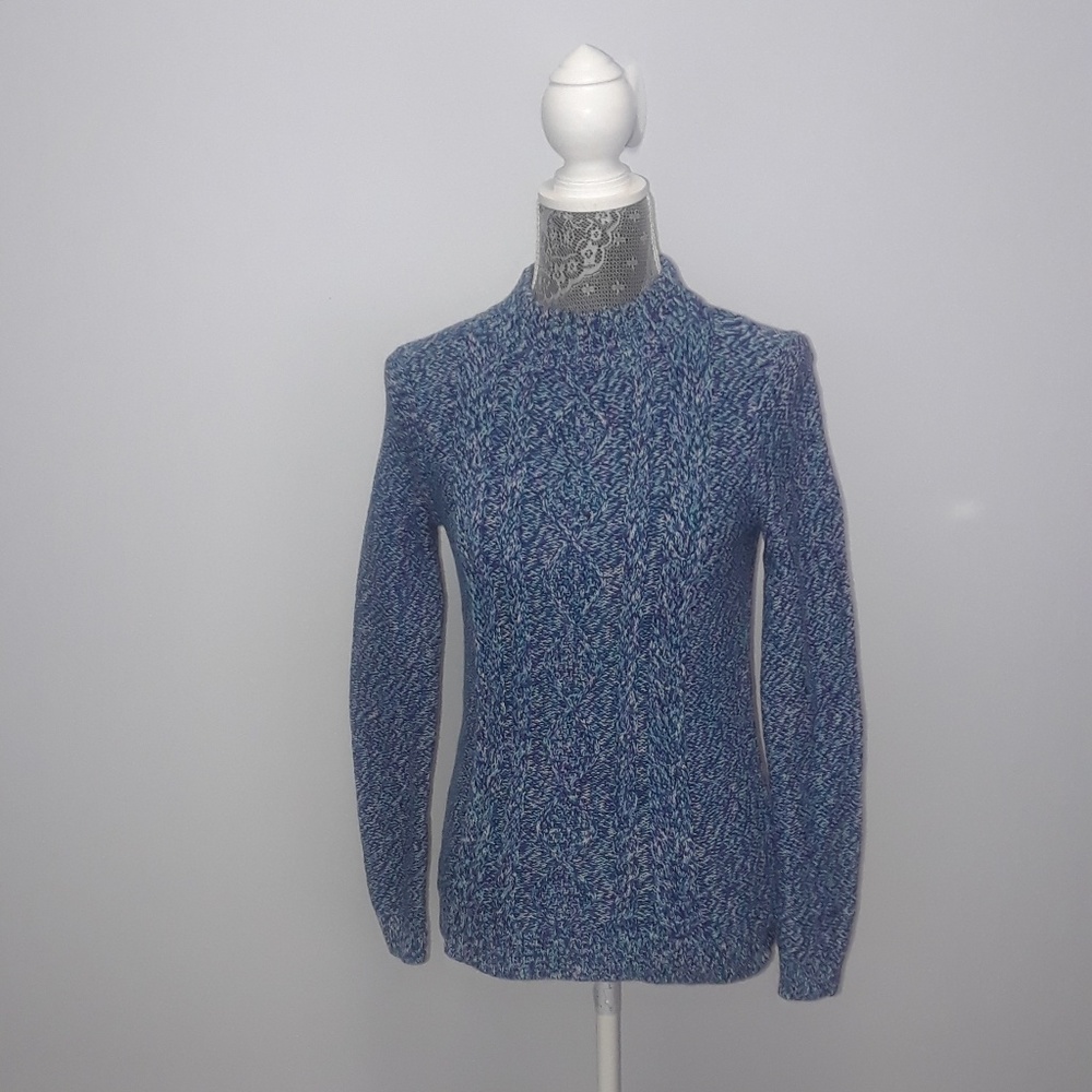Lands End Multi Color Cable knit Sweater